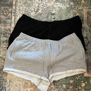 PINK Victoria's Secret Black and Gray Athletic Shorts lot of two SZ XXL